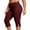 Wine, variant on Dagugfen Plus Size Capri Pants for Women Elastic Waist Stretchy Yoga Pants Gym Workout Athletic Capris Solid Color L-5XL