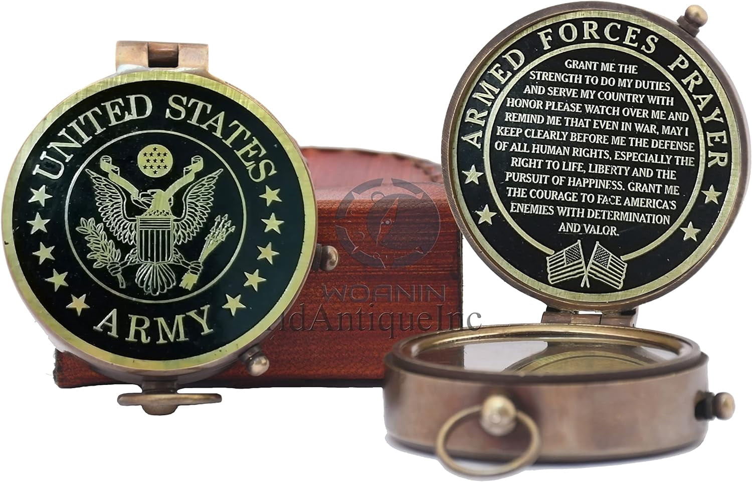 WOANIN Compass Gift for U.S Army, U.S Air Force, Engraved Navy Compass, Navy Gift, Navy Brass Compass, Retirement Gift, Personalized Compass, Antique Compass