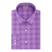 KENNETH COLE Mens Purple Plaid Collared Dress Shirt L 16.5- 34/35