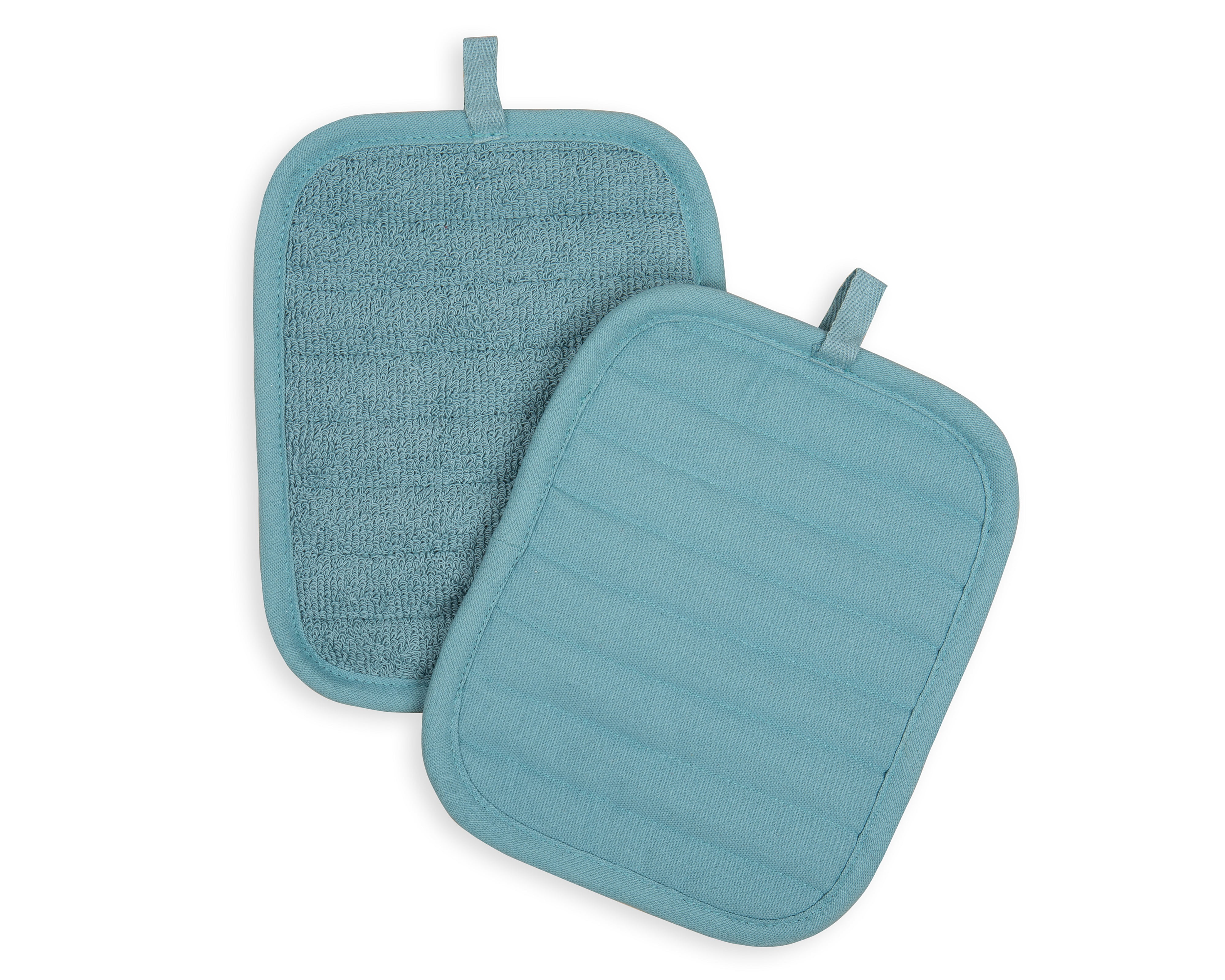 Mainstays Cotton Pot Holders, 2 Piece, 7 in x 9 in, Teal