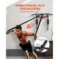 thumbnail image 4 of Wall Mounted Pull Up Bar Dip Station Combo, Heavy Duty Steel Construction, 440 lbs Capacity - All-in-One Home Fitness Training Equipment for Pull Ups and Dips, 4 of 11