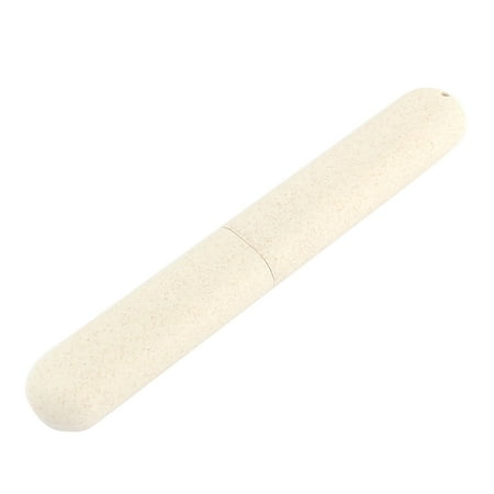 Uxcell Traveling Plastic Portable Toothbrush Holders Cases Tube Covers Protector Beige