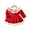 Red, variant on Tisuna Christmas Dress For Infant Girls Solid Color Long Sleeve Crew Neck Dresses Beauty Soft Girls Outdoor Wear Red Size 9-12 Months