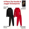 thumbnail image 4 of Quad Seven Boys Fleece Jogger Set - 4 Piece Basic Solid Full Zip Hoodie and Sweatpants (Sizes: 8-18), 4 of 7