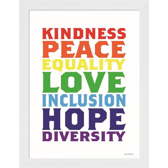 Great Art Now Rainbow Equality by Lettered & Lined, Framed Wall Art, 17W x 22H