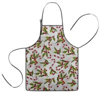 White Christmas Candy Cane Pattern Kids Aprons for Girls and Boys,Adjustable Neck Strap Toddler Aprons for Kids Cooking Baking