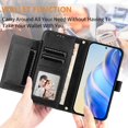 thumbnail image 2 of FOXDOCK Funda Tipo Cartera para Xiaomi Poco F8 Pro Cuero PU con Cremallera y Correa de Muñeca, Ranuras para Tarjetas, Soporte Plegable, Cierre Magnético, 2 of 5