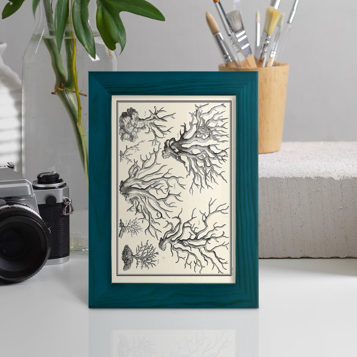 Aegean Collection III -Framed Print w/glass-Ocean Blue