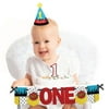 Big Dot of Happiness Bam Superhero 1st Birthday - First Birthday Boy Smash Cake Decorating Kit - High Chair Decorations