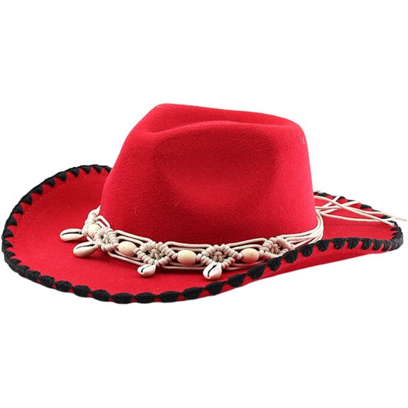 OJSFQUFP Jazz Hat Vintage Hat Retro Western Cowboy Hat Dance Party Hat