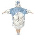 thumbnail image 2 of BZSMCE Wearable Blanket Hoodie Fashion Frozen Cuddle with Polar Bears Home Wear, 2 of 7