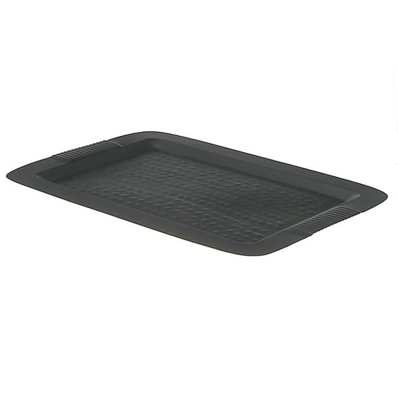 Masion Concepts Rectangular Hammered Tray 17" X 12" Matt Black ,Black,Metal, 16.73 L x 12 W x 0.5 H