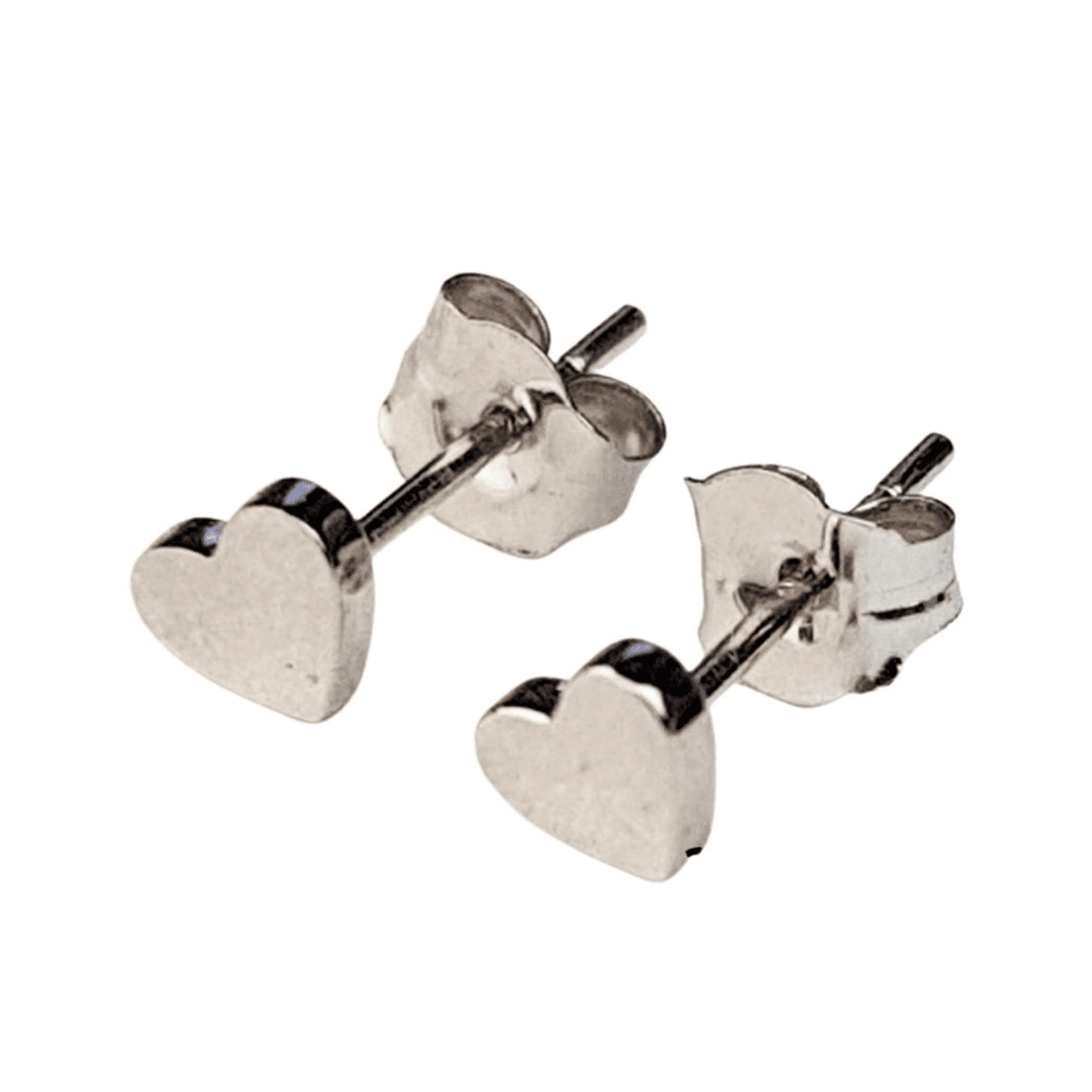 SOLID 14K Gold Heart Earrings, Thicker Push Back Stud Earrings