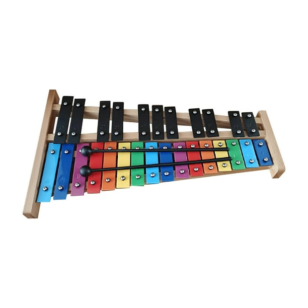 Xilófono de 27 notas de tamaño completo Glockenspiel fácil de tocar profesional con baquetas para fiestas, enseñanza, conciertos, principiantes y