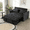 Black, variant on Gewnee Black 52.75" Convertible Sleeper Sofa Bed Adjustable Backrest Solid Wood Frame for Living Room
