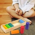 thumbnail image 3 of Rinbow Bloques strucción Juguetes strucción Bloques de geometría Rompecabezas Ladrillos apilables Juegos de para y niñas Cilindro 7PCS Sunnimix juguetes de construcción, 3 of 8