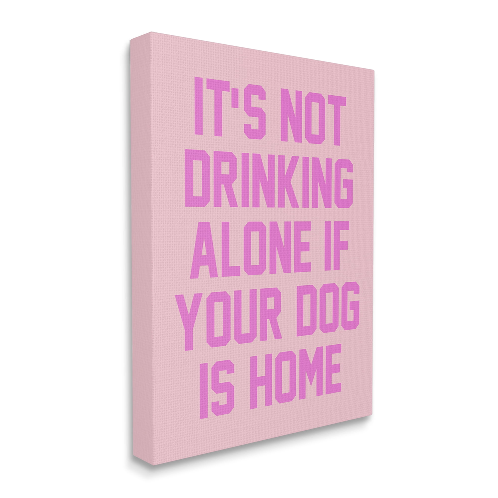 Stupell Industries Not Drinking Alone Humor Inspirational Painting Gallery Wrapped Canvas Art Print Wall Art, 16 x 20
