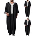 thumbnail image 2 of Man Robe Muslims Dresses Djellaba Fashion Simple Applique Shirt Arabic Dress Man Ethnic Clothing, 2 of 4
