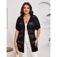 thumbnail image 4 of Women Short Sleeve Crochet Cardigan Plus Size, Open Front Knit Cover-Up, 4 of 5