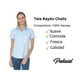 thumbnail image 5 of Blusa Camisa Mujer Manga Corta Lisa Azul Celeste Palassi 5000, 5 of 7