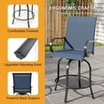thumbnail image 7 of Memoryfield Outdoor Swivel Bar Stools Set of 2, Bar Height Patio Chairs with High Back & Armrests, Textilene Fabric Bar Stools for Patio, Deck, Backyard & Garden, Blue, 7 of 7