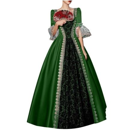 UPPADA Plus Size Victorian Dress for Women Lace Up Flare Sleeve Ball Gown with Corset Evening Party Maxi Gowns Vintage Cocktail Dress Wedding Dresses Lightning Deals of Today Clearance Womens