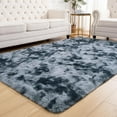 thumbnail image 3 of TWINNIS Abstract Shag Area Rug for Bedroom Living Room,Dyeing Fluffy Soft Carpets for Kids Room,4'x6',Blue Gray, 3 of 7