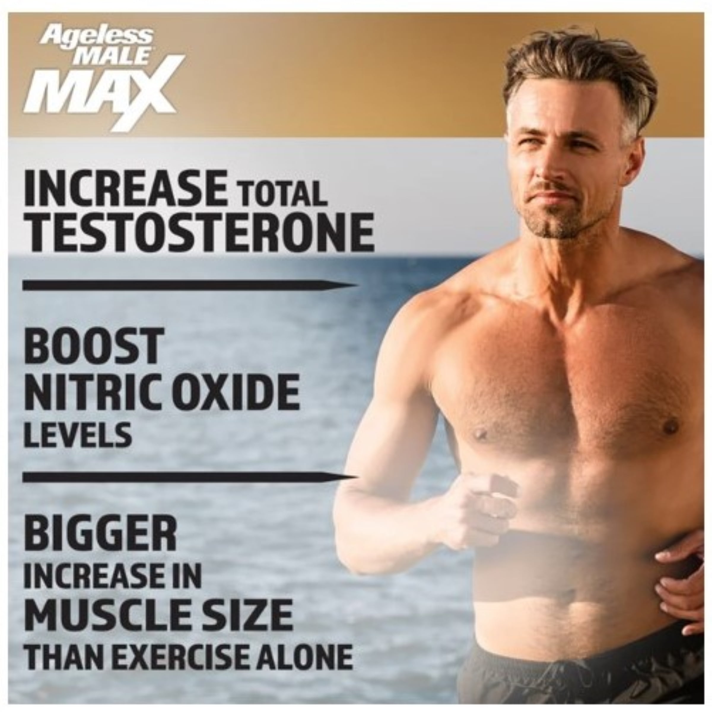 Ageless Male Max Total Testosterone Booster for Men with Ashwagandha, 60 Capsules