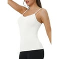 thumbnail image 4 of INSPIRE CHIC Women's Camisole Built-in Bra Padded Adjustable Spaghetti Strap Sleeveless Tanks Tops L White, 4 of 4