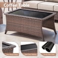 thumbnail image 6 of POCASSY Patio Furniture Set with 6-inch Extra Thick Cushions, High Back Brown Wicker Outdoor Conversation Set with 1 Sofa Couch, 2 Swivel Glider Chairs, and 1 Coffee Table, Beige Cushion, 6 of 13