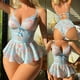 thumbnail image 2 of Gibobby Lenceria mujer sexy Conjunto de Lencería de Malla, Conjunto de Lencería Elegante para Dama para Noche de Bodas(Blanco, XG), 2 of 5