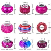 European Large Hole Beads, Spacer Beads, Rhinestone Craft Beads for DIY Charms Bracelet Jewelry Making