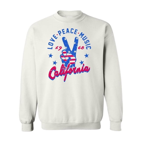 Peace Sign With Usa Flag Design Sweatshirt Women -Image by Shutterstock, Female 4X-Large