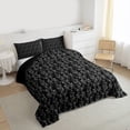 thumbnail image 3 of Feelyou Adult Boho Snake Twin Comforter Sets, Black Grey Damask Flower Bedding Set, 2pcs, 3 of 8
