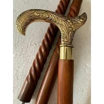 NAUTICALMARTUS Beautiful Designer Brass T Shape Derby Head Handle with Wooden Cane Walking Stick Handmade Gift