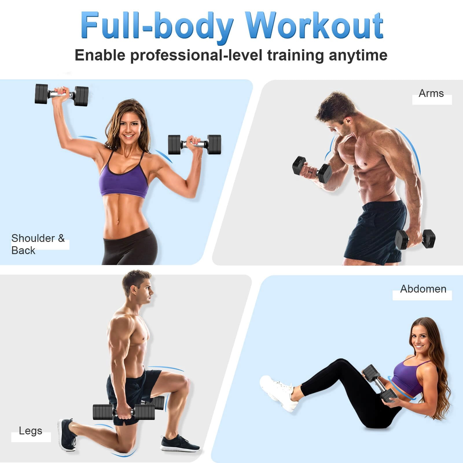 30.8lb Adjustable Dumbbell Set  Each Weight With 6 Levels 4.4/6.6/8.8/11/13.2/15.4lb Hand Weights For Men/women Home Gym Exercise Workout