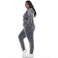 thumbnail image 2 of White Mark Women's Plus Size 2 Piece Velour Tracksuit Set, 2 of 5