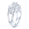 thumbnail image 4 of Sterling Silver Luxury Vintage Crisscross Crown 3-Stone Simulated Round Brilliant Cut Diamond Ring For Women Promise Ring Wedding Band (7), 4 of 6