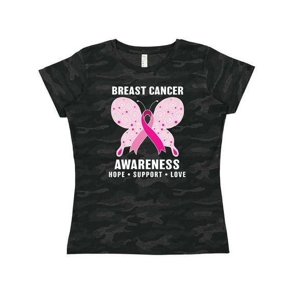 Inktastic Breast Cancer Awareness Hope Support and Love Women's T-Shirt