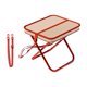 thumbnail image 4 of Taburete plegable para acampar con estructura en forma de X, silla de pesca para mochileros, barbacoas y playa. Rojo, 4 of 8