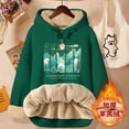 thumbnail image 3 of Sudadera con capucha de terciopelo grueso de invierno para mujer, sudadera con capucha con letras para mujer, jersey de talla grande, tops de manga larga de lana de cordero cálidos, abrigo, 3 of 5
