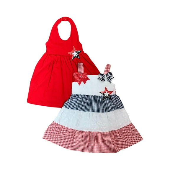 Infant Girls Red White & Blue Patriotic Sundresses 2PK Dress 24M