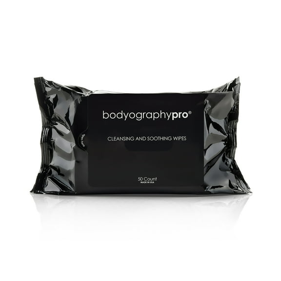 Bodyography Cleansing and Soothing Wipes, Makeup Wipes, 50 Count