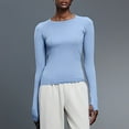 thumbnail image 2 of Women's Long Sleeve Workout Tops Gym Athletic Hiking Shirts Running Training Yoga T-Shirts Fall Outfits 2026 (S, Light Blue), 2 of 9