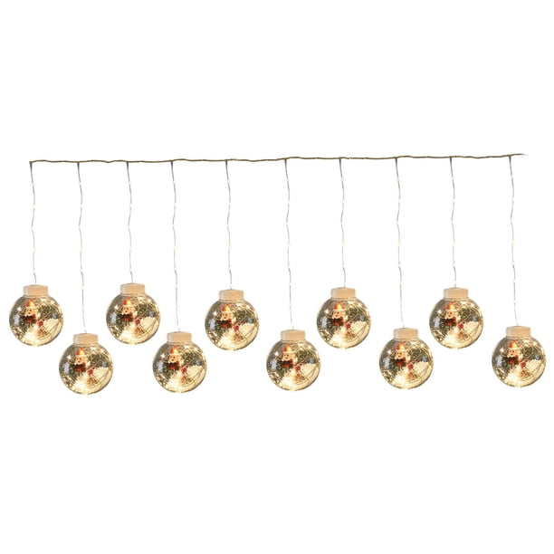 10 piezas colgantes navideñas LED decorativas novedosas lámpara de cadena USB para ventanas interiores Puerta de pared Dormitorio cálido Santa blanco cálido
