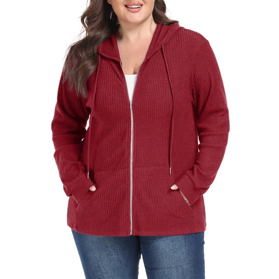 Gleelist Women's Full Zip Up Hoodie Sweatshirts Plus Size Long Sleeve Oversized Casual Hoodies Sweatshirt Jackets with Pockets(1X-5X)