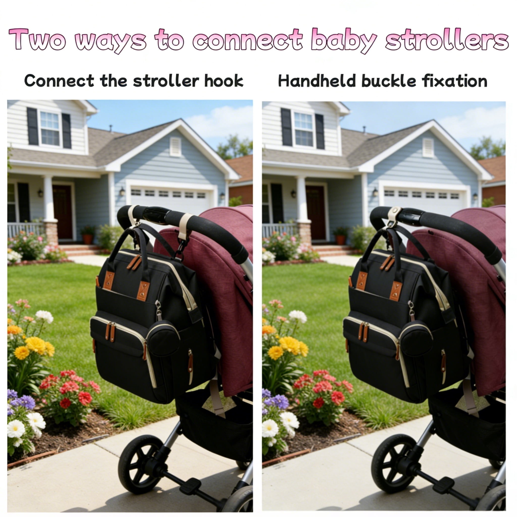 WANDF Diaper Bag Backpack with Changing Station, Large Travel Mommy Bag, Waterproof Diaper Backpack for Moms Dads with USB Charging Port,Mommy Essentials Shower Gifts(Black Bag)