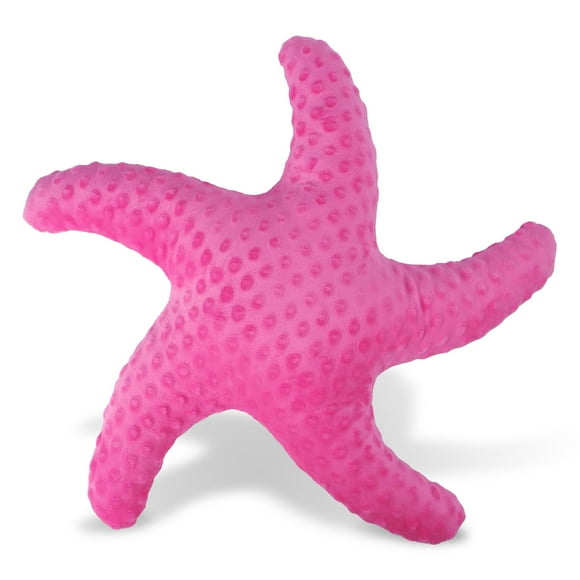 Almohada Marble Empire de felpa con forma de estrella de mar rosa intenso, 50 cm