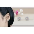 thumbnail image 2 of Dazzlingrock Collection Round White Diamond Halo Illusion Pushback Stud Earrings for Women (0.27 ctw, Color I-J, Clarity I1-I2) in 14K Rose Gold, 2 of 6