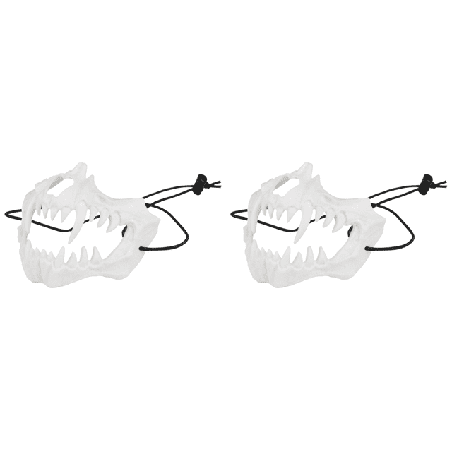 Media Máscara Esqueleto Colmillos Resistentes Al Desgaste Calavera para Juego Cosplay () Blanco